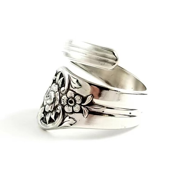 Boho Rose Flower Adjustable Spoon Ring #1140 - Picture 5 of 6